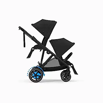 Cybex e-Gazelle S Black İkiz Bebek Arabası Moon Black