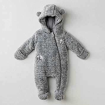 Andywawa Kışlık Bebek Tulum Kozmonot Pramsuıt Welsoft Keep Smılıng Gri