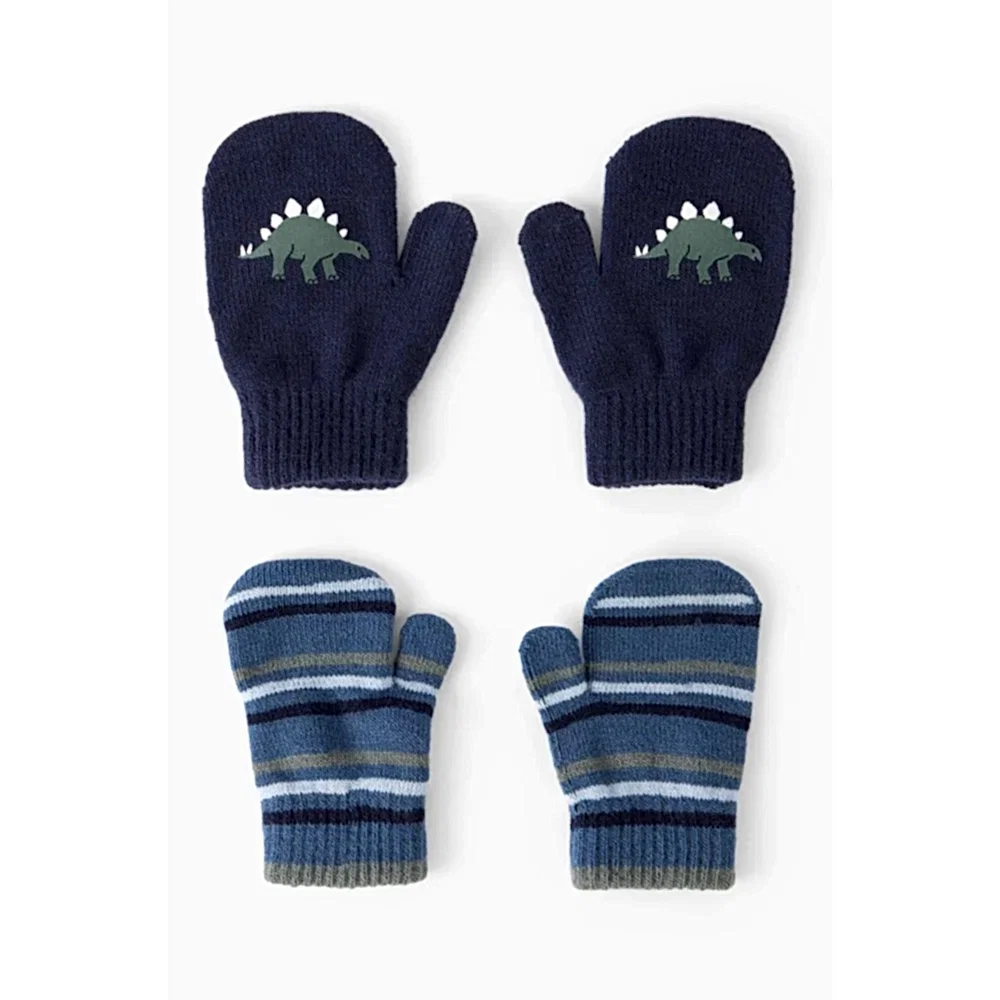Carter's Erkek Çocuk Desenli 2'li Eldiven Lacivert