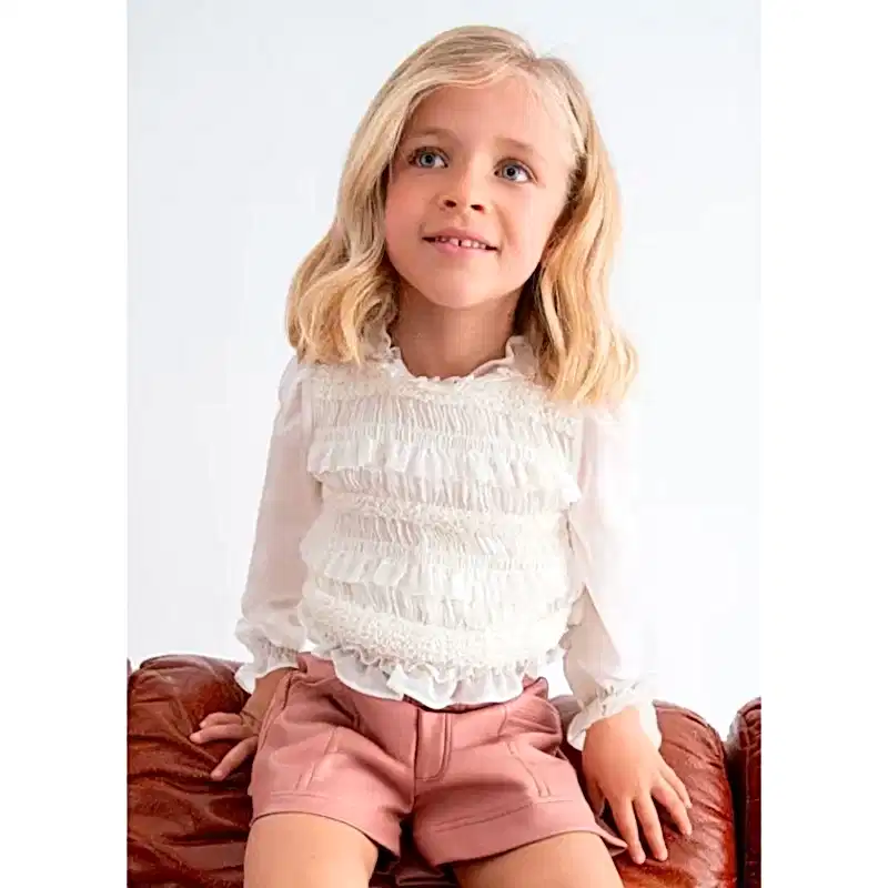 Abel & Lula Kışlık Kız Uzun Kol Bluz Ekru