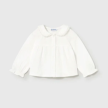 Mayoral Kışlık Kız Bebek Uzun Kol Bluz Ekru