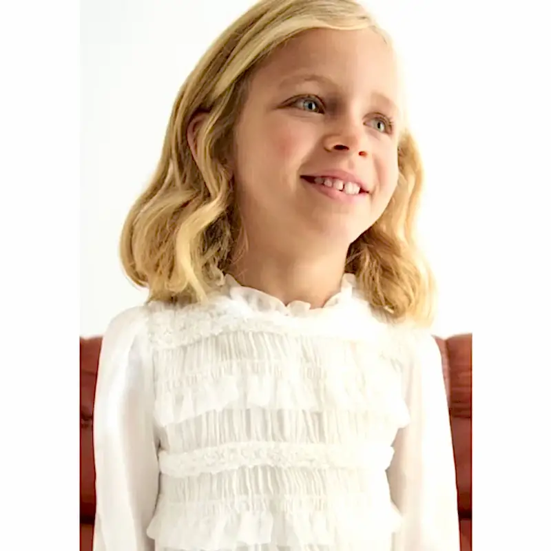 Abel & Lula Kışlık Kız Uzun Kol Bluz Ekru