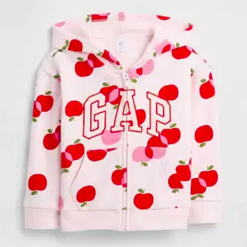 GAP Logolu Kışlık Kız Bebek Fermuarlı Sweatshirt Pembe