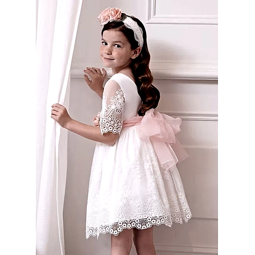 Abel & Lula Yazlık Kız Abiye Elbise Ekru