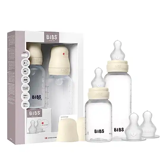 Bibs İkili Silikon Biberon Seti Ivory 150 ml - 270 ml Ekru