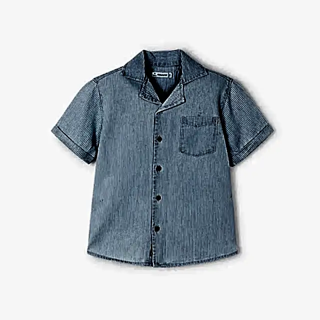 Mayoral Yazlık Erkek Kısa Kol Denim Gömlek Mavi