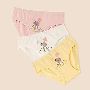 Natuline Organik Pamuklu Kız Penye Slip 3'lü Külot Beyaz