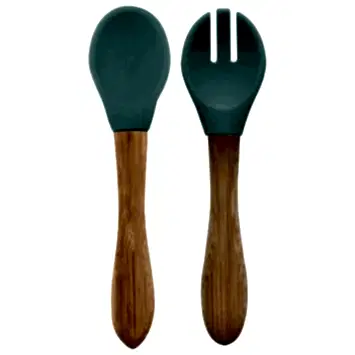 OiOi Mama Kaşık Çatal Aqua Green