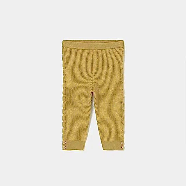 Mayoral Kışlık Kız Bebek Örme Triko Tayt Pantolon Hardal