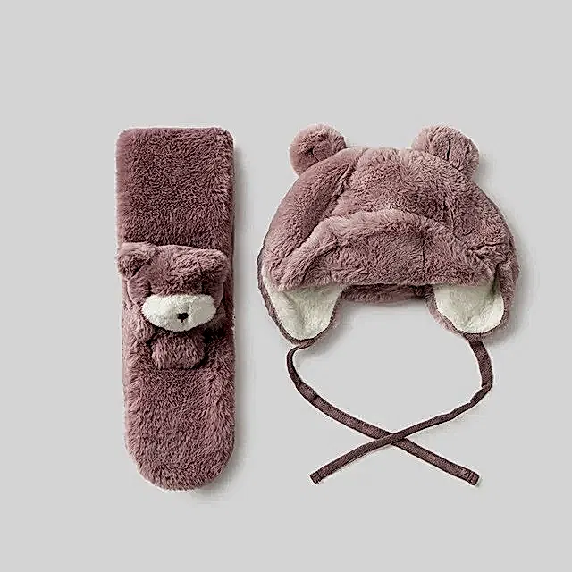 Mayoral Kışlık Kız Bebek Kürklü Atkı Bere Set Pembe