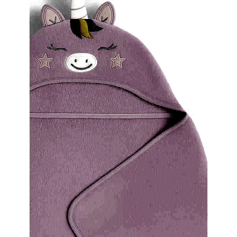 Mama Yoyo Organik Unicorn Bebek Banyo Havlusu Lila