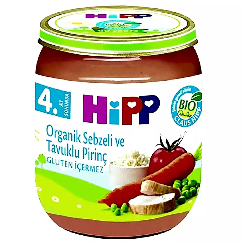 Hipp Organik Sebzeli ve Tavuklu Pirinç 125 gr STD