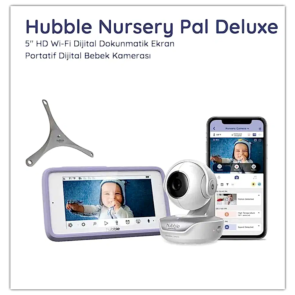 Hubble Nursery Pal Deluxe 5’’ Dokunmatik Ekranlı Pilli Bebek Kamerası
