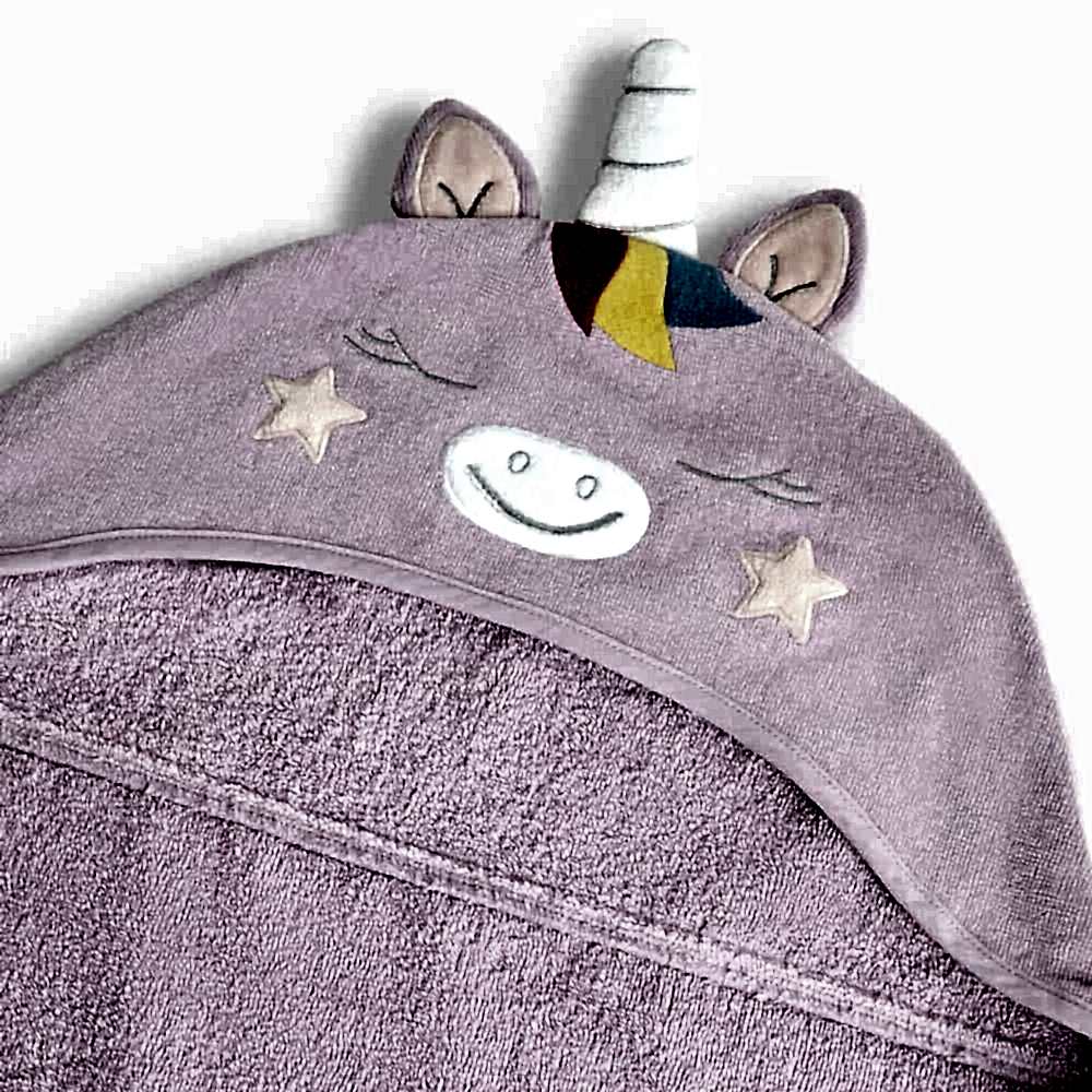 Mama Yoyo Organik Unicorn Bebek Banyo Havlusu Lila