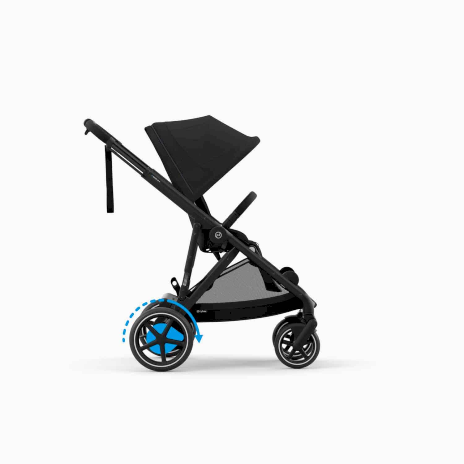 Cybex e-Gazelle S Black İkiz Bebek Arabası Moon Black