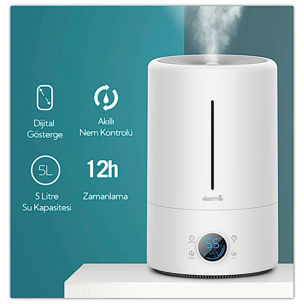 Deerma F628S Ultraviyole (UVC) Dijital Soğuk Buhar Üfleyici STD