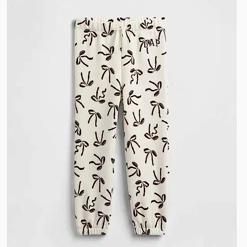 GAP Logolu Kışlık Kız Bebek Jogger Eşofman Altı Ekru