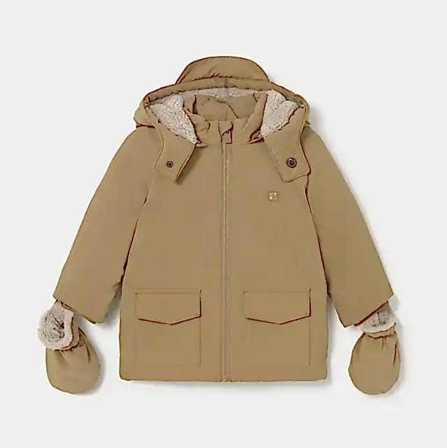 Mayoral Kışlık Erkek Bebek Kapşonlu Parka Mont Kahverengi