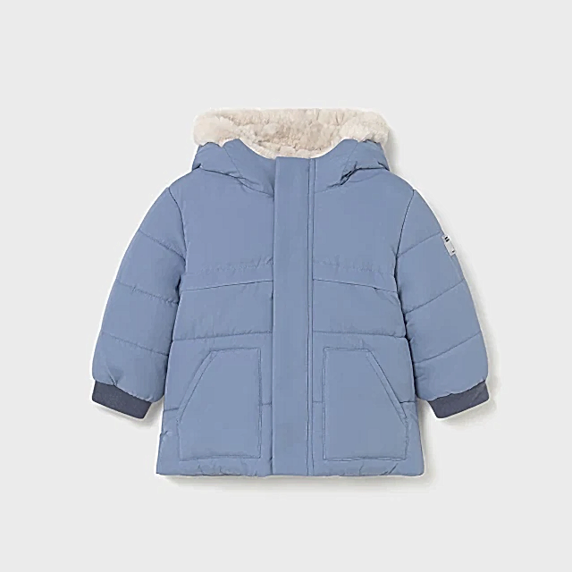 Mayoral Kışlık Erkek Bebek Kürklü Kapşonlu Mont Mavi