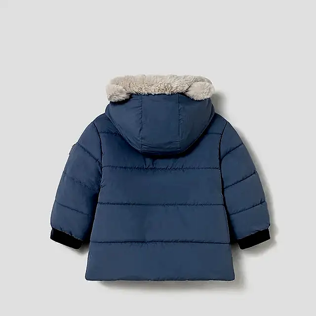 Mayoral Kışlık Erkek Bebek Kürklü Kapşonlu Mont Mavi