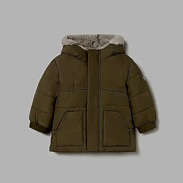 Mayoral Kışlık Erkek Bebek Kürklü Kapşonlu Mont Bej