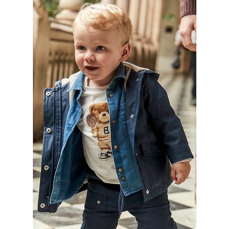 Mayoral Kışlık Erkek Bebek Kapşonlu Yağmurluk Lacivert