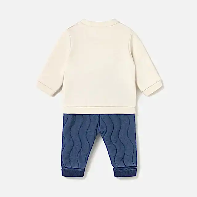 Mayoral Kışlık Erkek Bebek Sweatshirt Denim Pantolon 2'li Set Ekru
