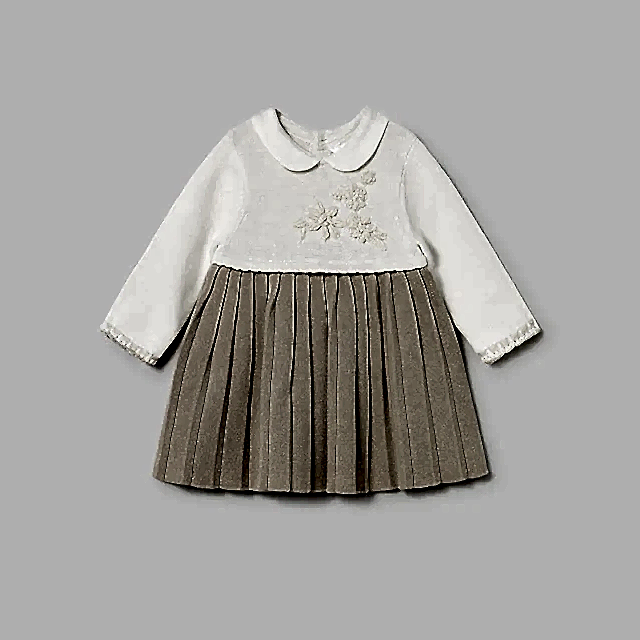 Mayoral Kışlık Kız Bebek Örme Elbise Bej