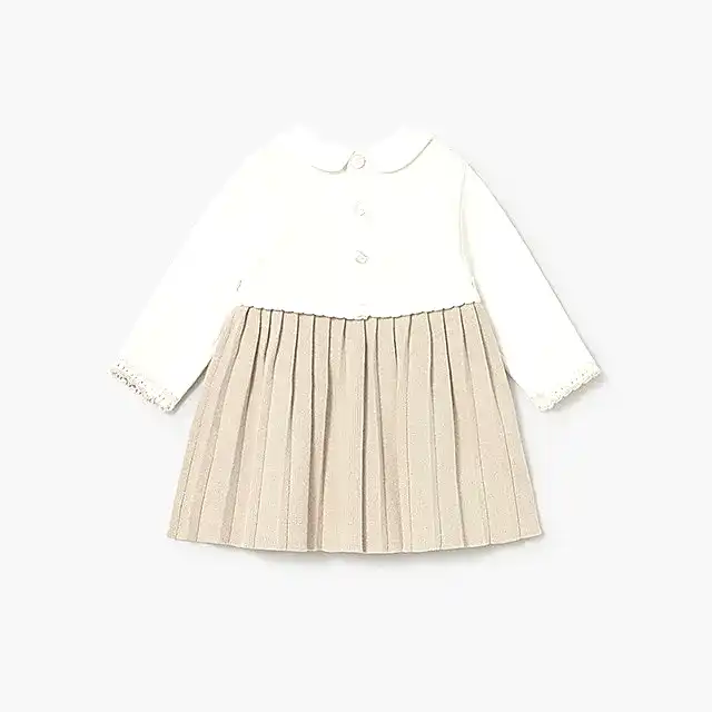 Mayoral Kışlık Kız Bebek Örme Elbise Bej