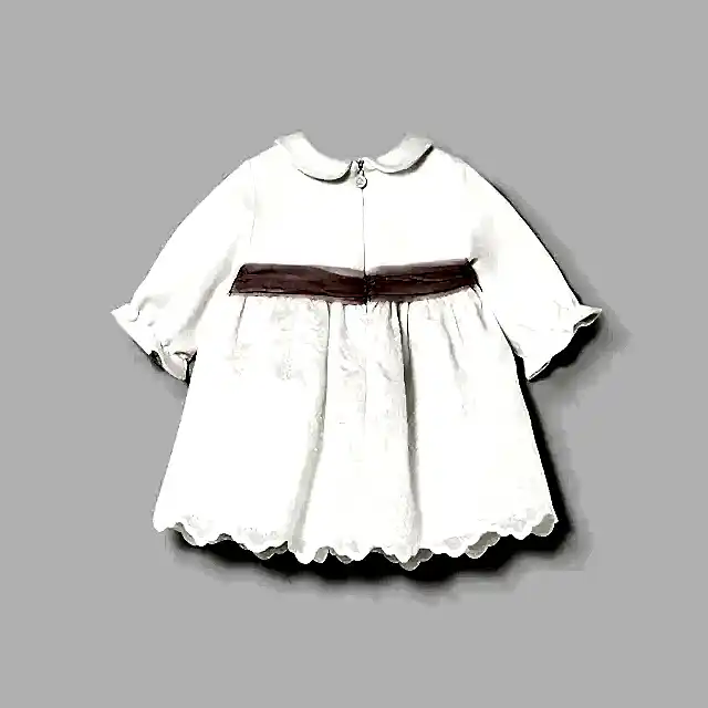 Mayoral Kışlık Kız Bebek Nakışlı Elbise Ekru