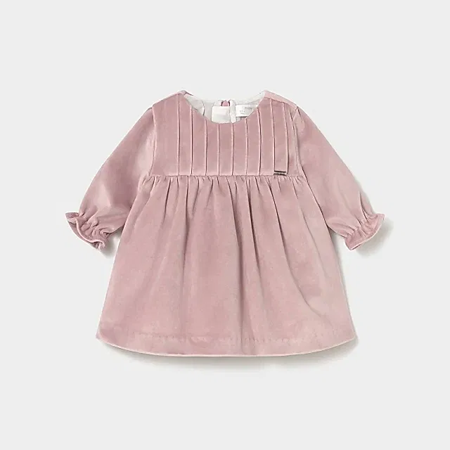 Mayoral Kışlık Kız Bebek Kadife Elbise Pembe