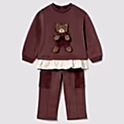 Mayoral Kışlık Kız Bebek Sweatshirt Eşofman İkili Set Pembe