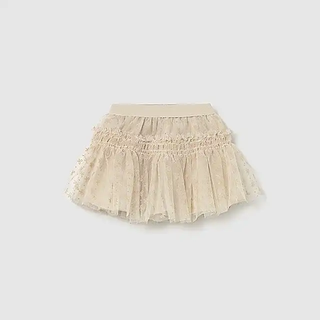 Mayoral Kışlık Kız Bebek Tül Etek Bej