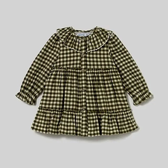 Mayoral Kışlık Kız Bebek Ekose Elbise Yeşil