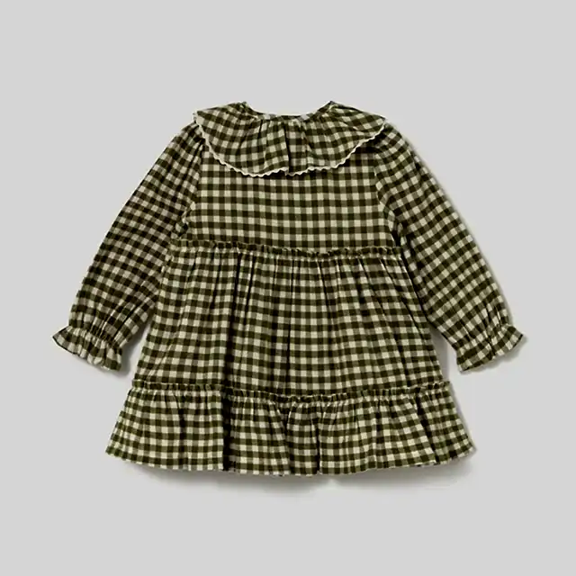 Mayoral Kışlık Kız Bebek Ekose Elbise Yeşil