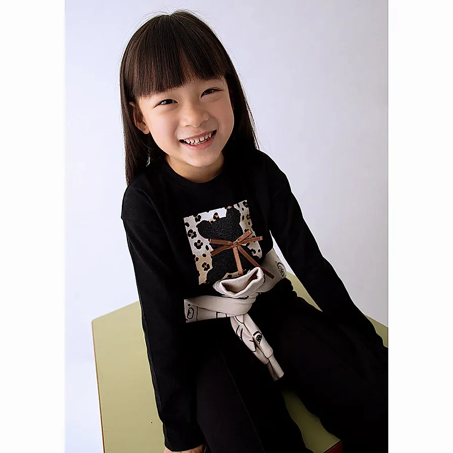 Mayoral Kışlık Kız Uzun Kol T-shirt Siyah