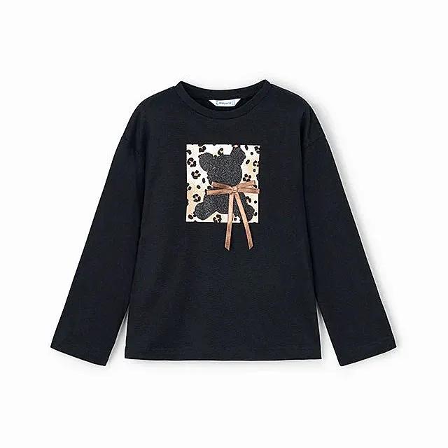 Mayoral Kışlık Kız Uzun Kol T-shirt Siyah
