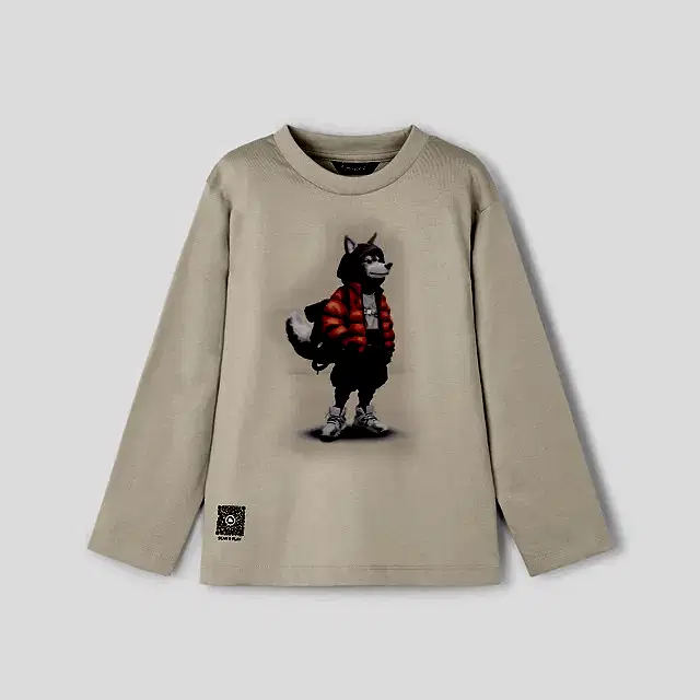 Mayoral Kışlık Erkek Uzun Kol T-shirt Bej