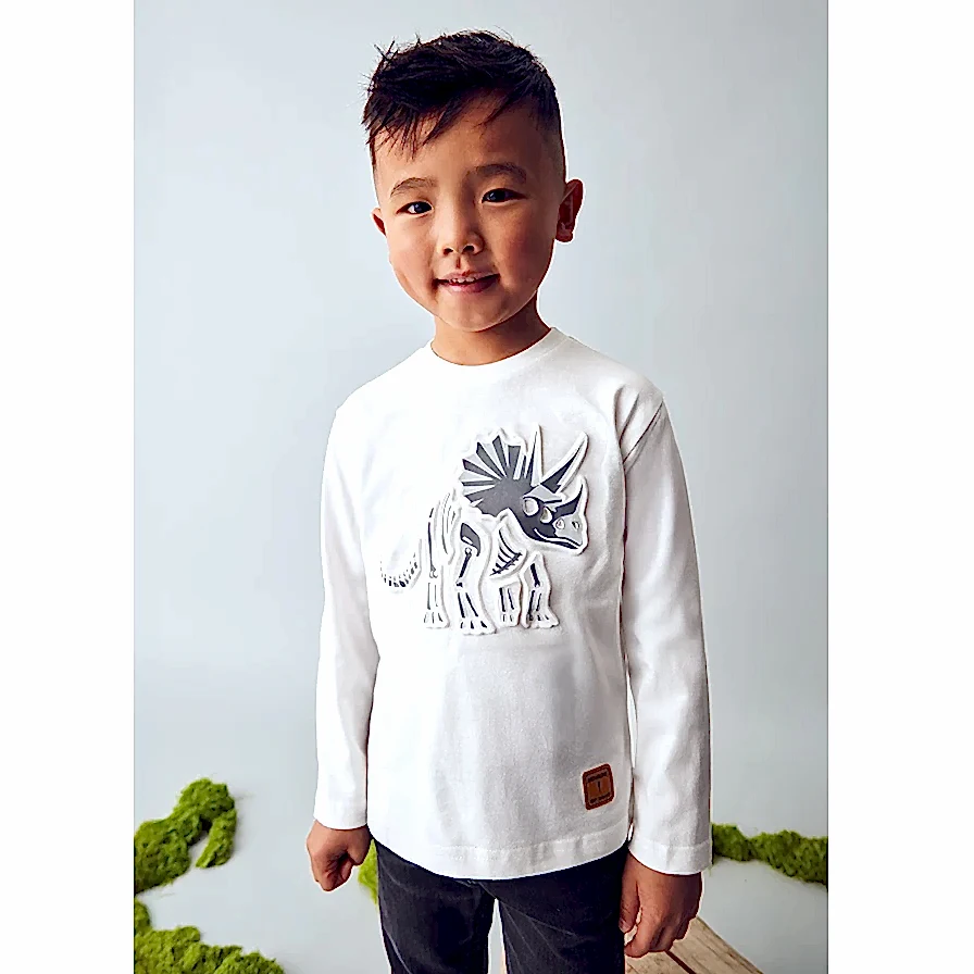 Mayoral Kışlık Erkek Uzun Kol T-shirt Ekru