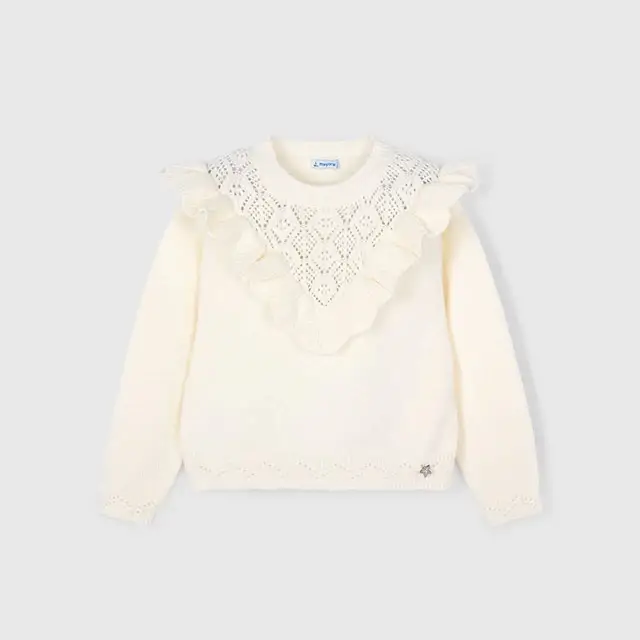 Mayoral Kışlık Kız Örme Kazak Ekru