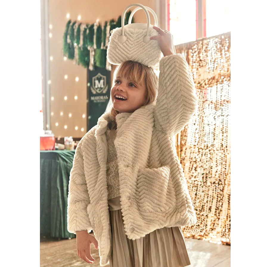 Mayoral Kışlık Kız Kürklü Mont Bej