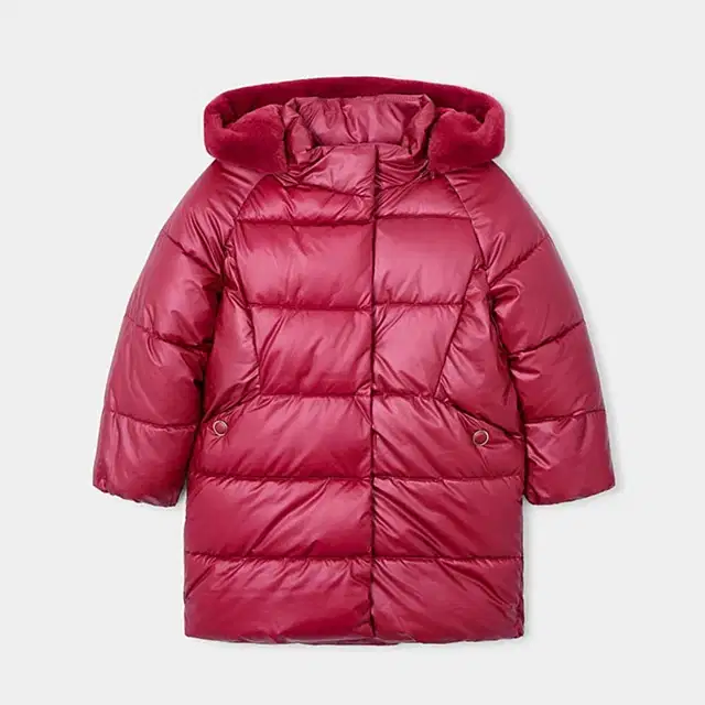 Mayoral Kışlık Kız Kapşonlu Uzun Mont Kaban Kırmızı