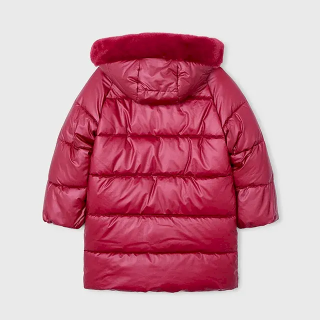 Mayoral Kışlık Kız Kapşonlu Uzun Mont Kaban Kırmızı