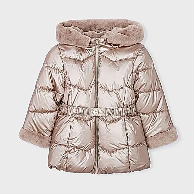 Mayoral Kışlık Kız Kapşonlu Kürklü Uzun Mont Bej