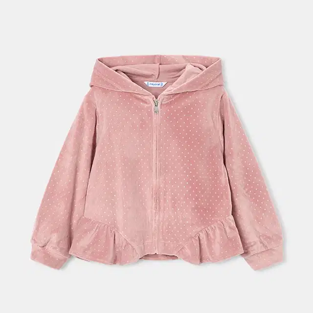 Mayoral Kışlık Kız Kapşonlu Ceket T-shirt Eşofman Üçlü Set Pembe