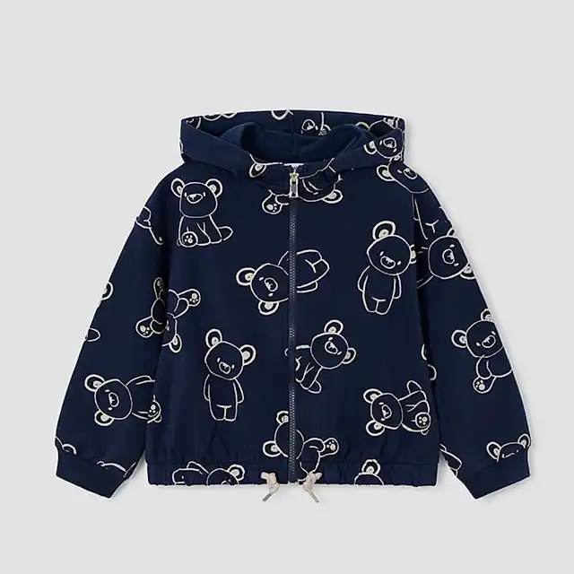 Mayoral Kışlık Kız Kapşonlu Ceket Eşofman Üçlü Set Lacivert