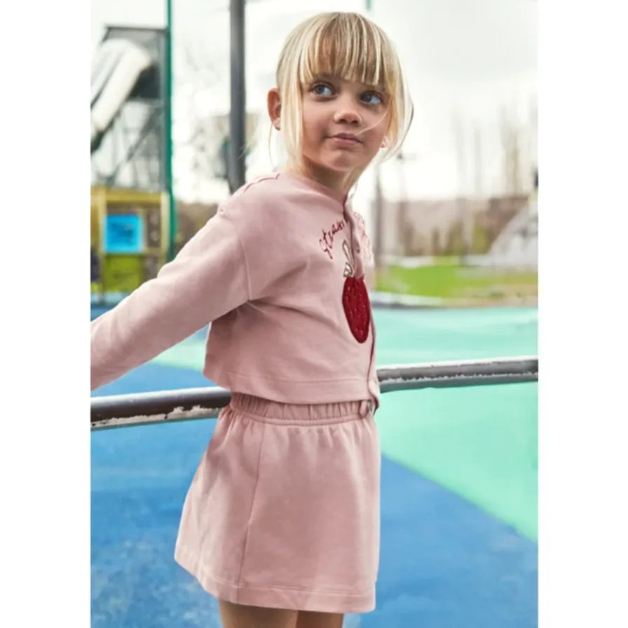 Mayoral Kışlık Kız Sweatshirt Elbise Set Pembe