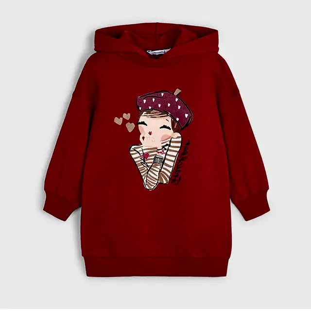 Mayoral Kışlık Kız Kapşonlu Elbise Kırmızı