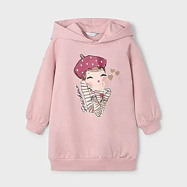 Mayoral Kışlık Kız Kapşonlu Elbise Pembe
