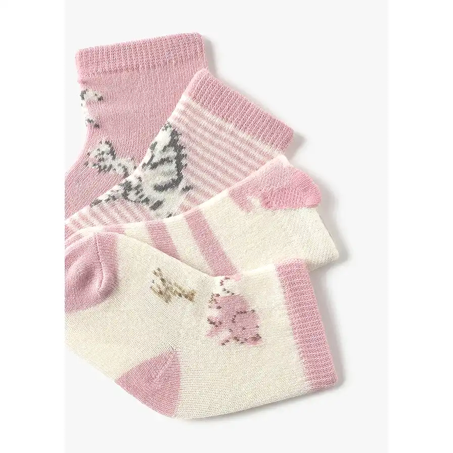 Mayoral Kışlık Kız Bebek Çorap Dörtlü Set Pembe